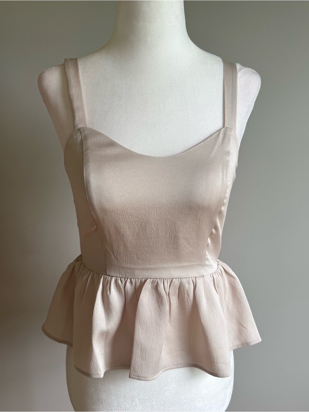 Express Nude Peplum Tank Top XS